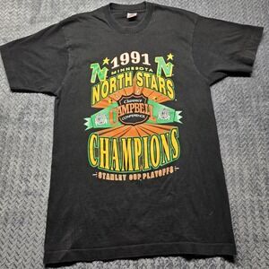 VTG Minnesota‎ North Stars 1991 NHL Campbell Conf Champions FOL Tee L Black USA